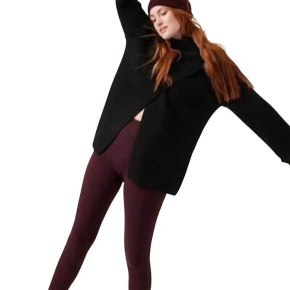 Athleta Azalea Sweater Black Merino Wool Cashmere Blend Heavyweight Size S - Picture 5 of 9